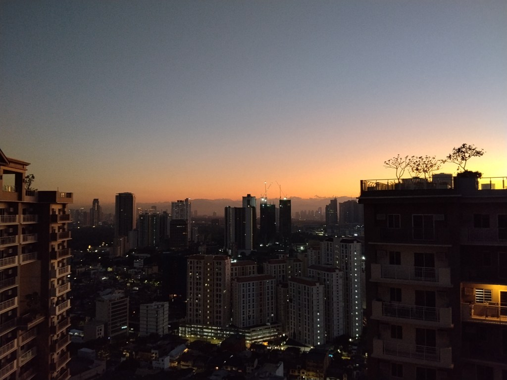 Appreciating the tranquil atmosphere of dawn.